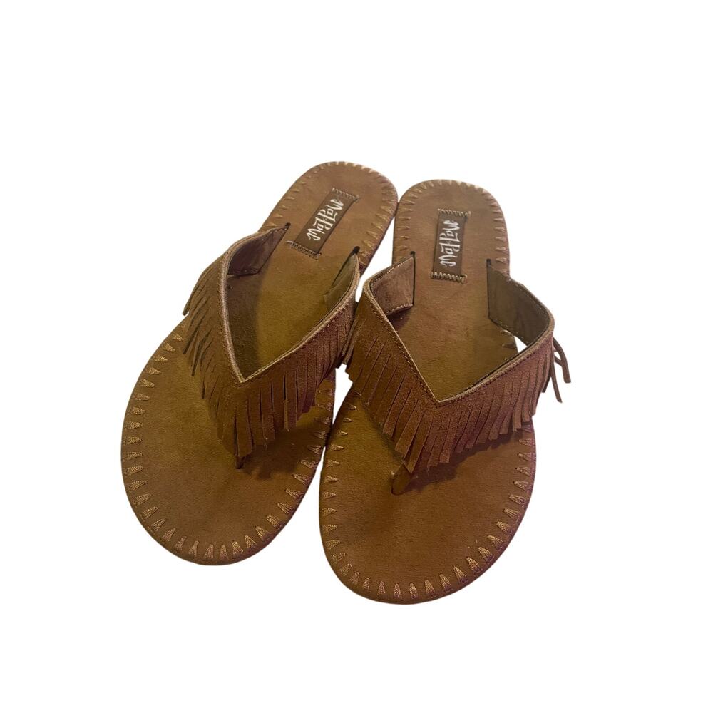 Mad Love Women's Size 6 Boho Leather Flip Flops - New No tags
